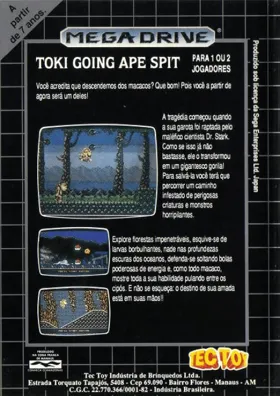 JuJu Densetsu ~ Toki - Going Ape Spit (World) (Rev A) box cover back